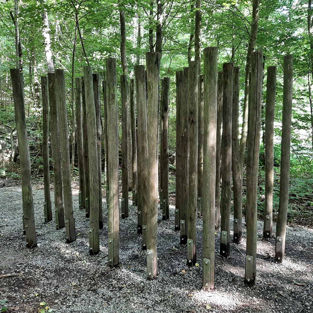 Baumstammlabyrinth | Labyrinth aus Baumstämmen für Naturerlebnisse