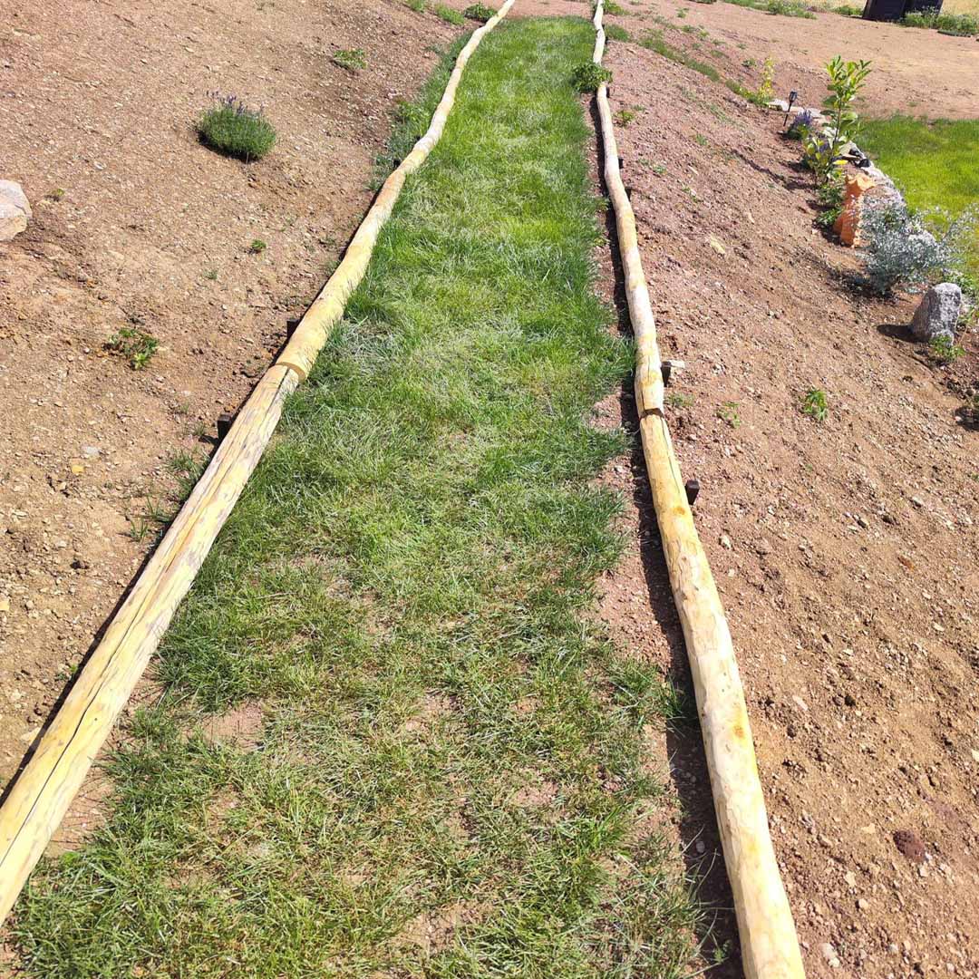 Wegeinfassung aus Holz | Gartenweg anlegen mit Naturholz