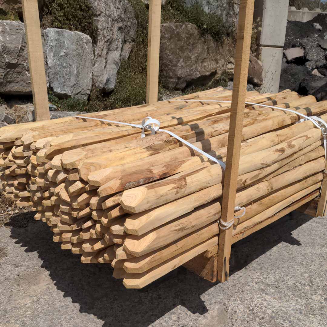 Halbrundlatten Kastanie 100 cm