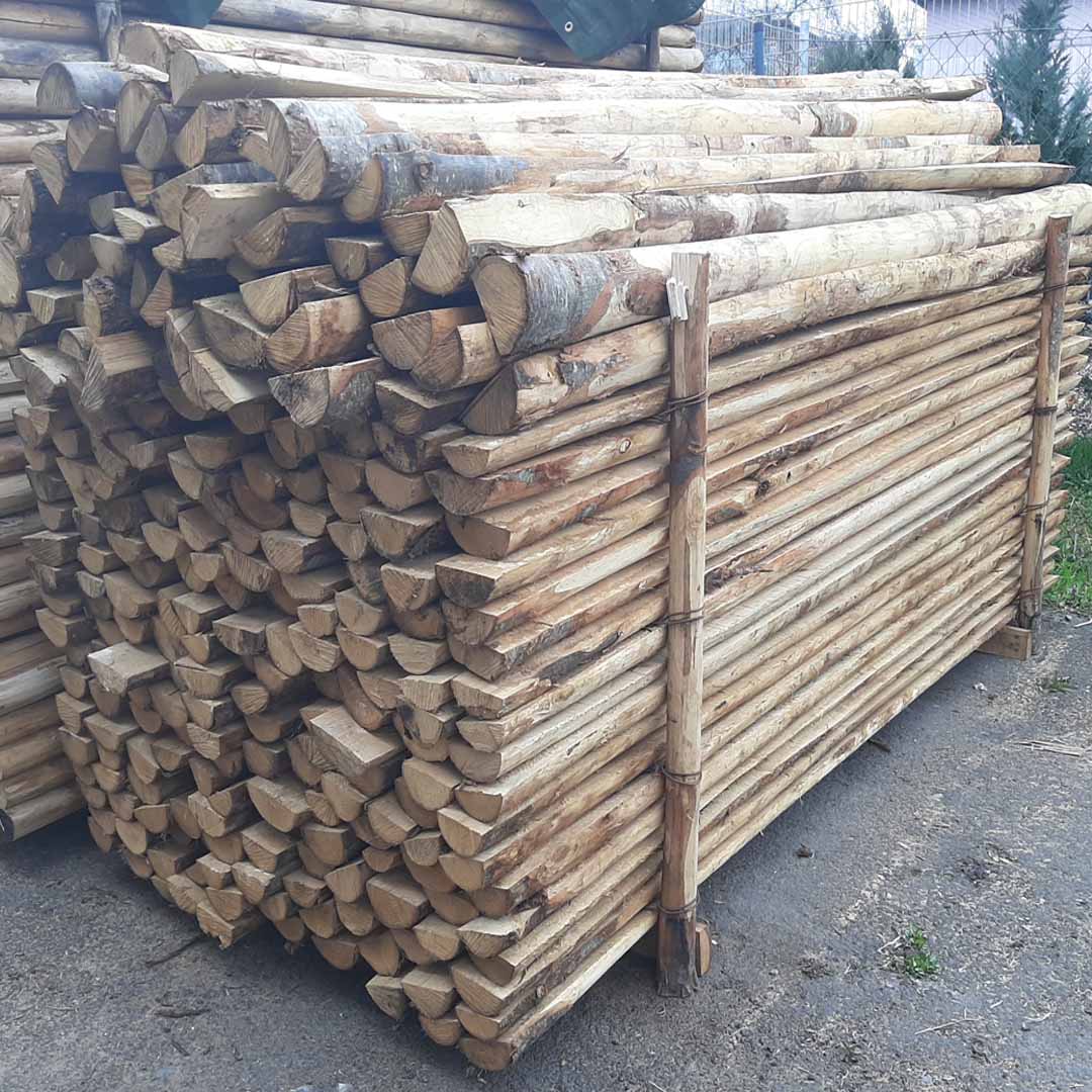 Holzstangen halbrund Zaunriegel halbrund Halbrundriegel