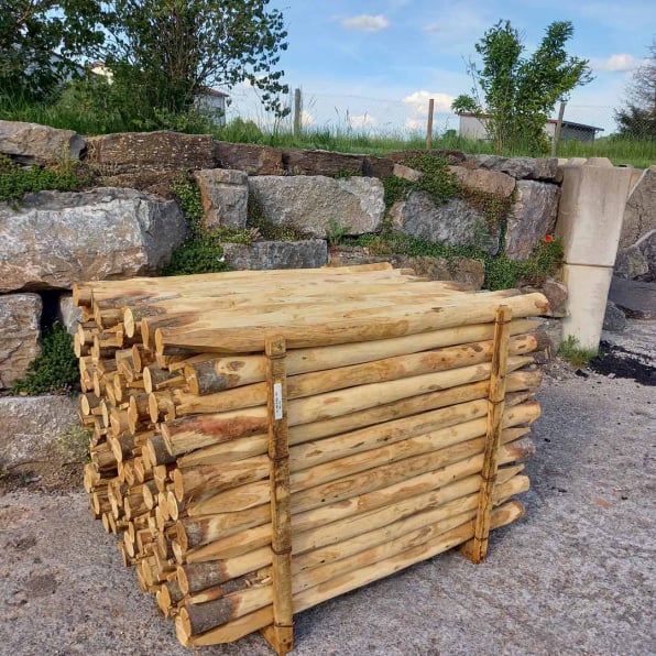 Zaunpfahl Kastanie 150cm, langlebige Holzpfähle