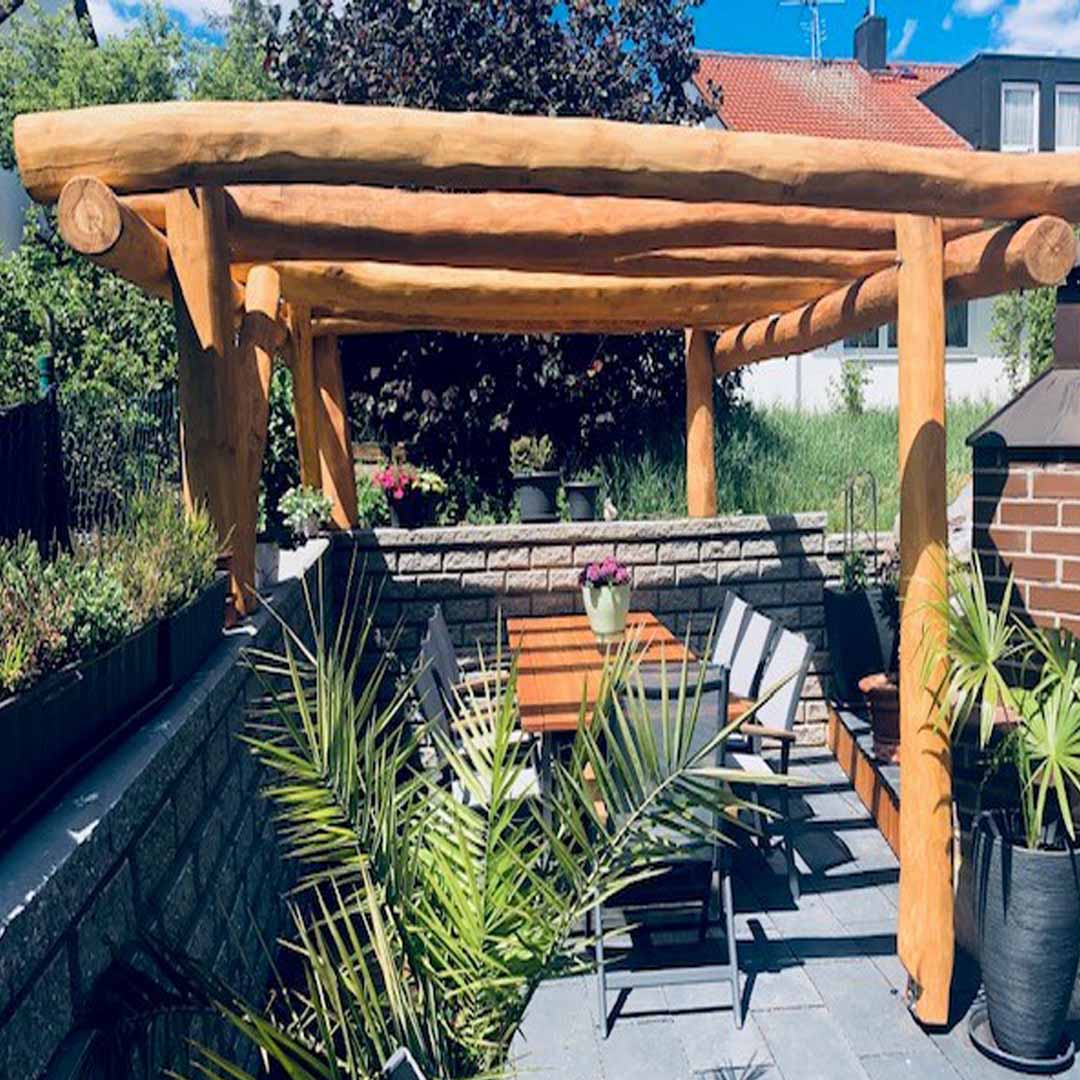 Pergola Bauanleitung | Robinienholzstämme