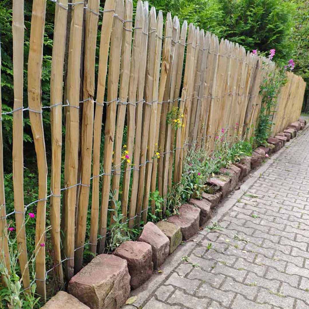 Staketenzaun Kastanie 150 cm hoch | Kastanienzaun